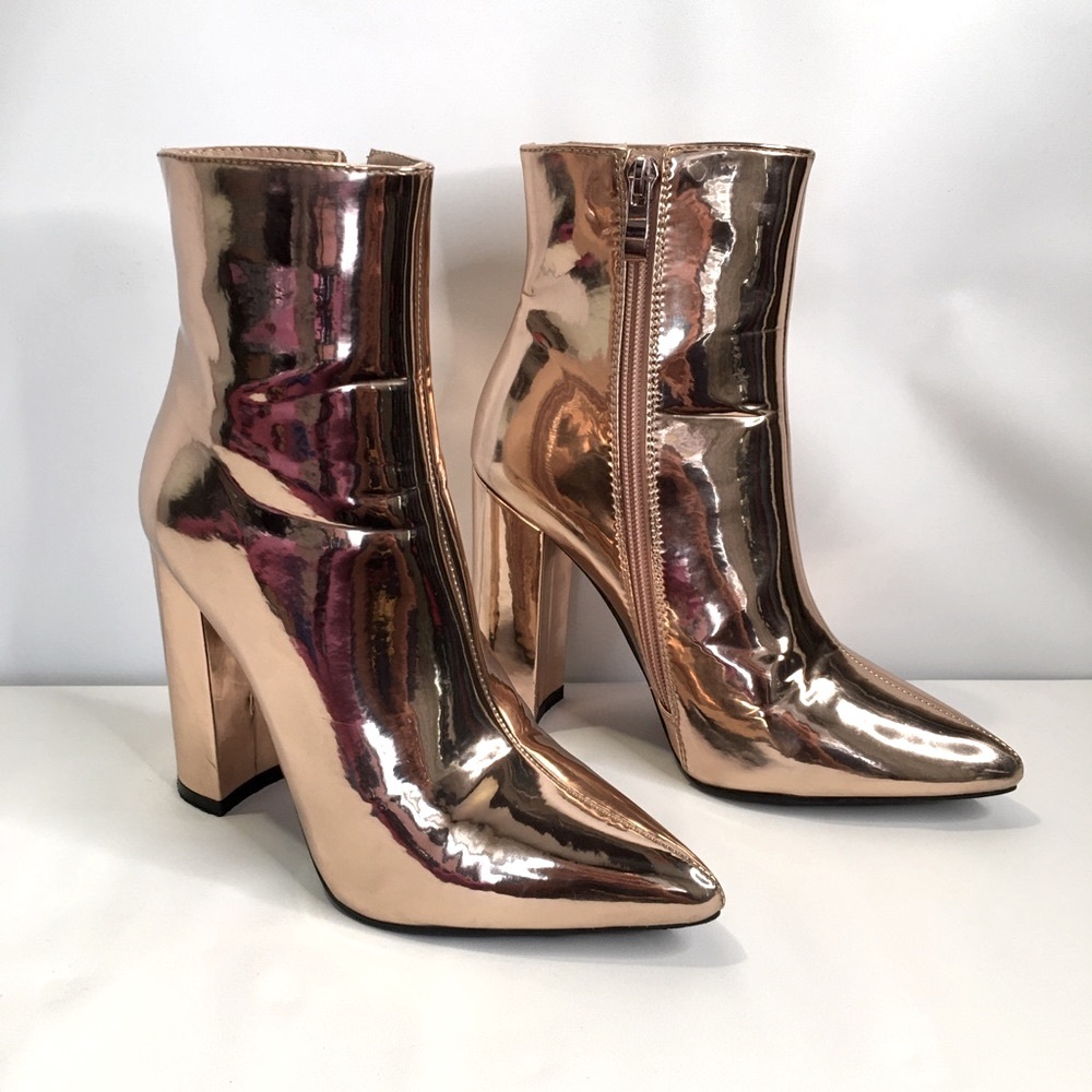 Billini Metallic Gold Ankle Boots